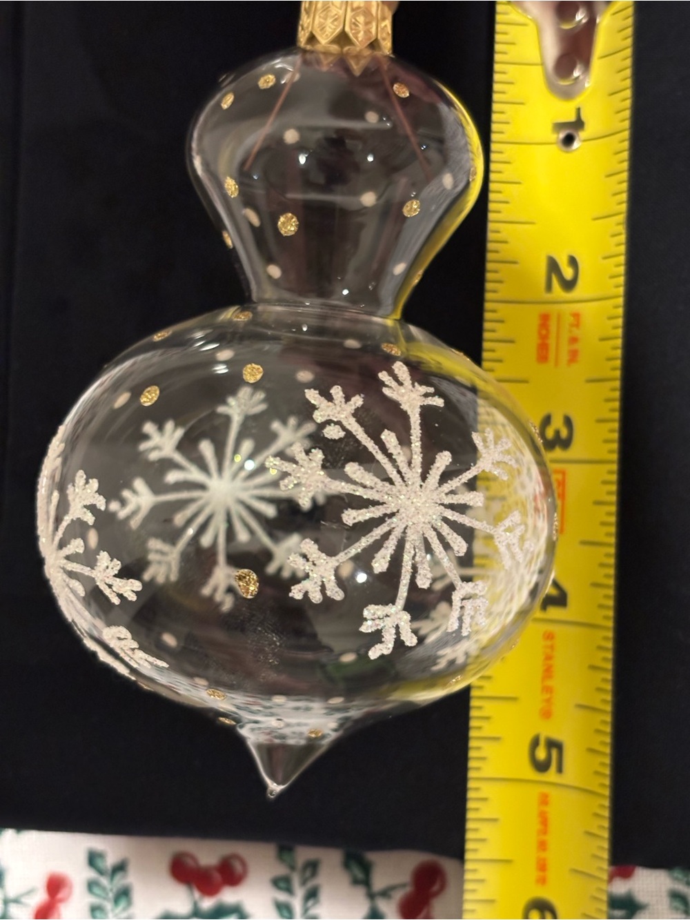Glass Snowflake Ornament with Gold Accents - Picture 5 of 5